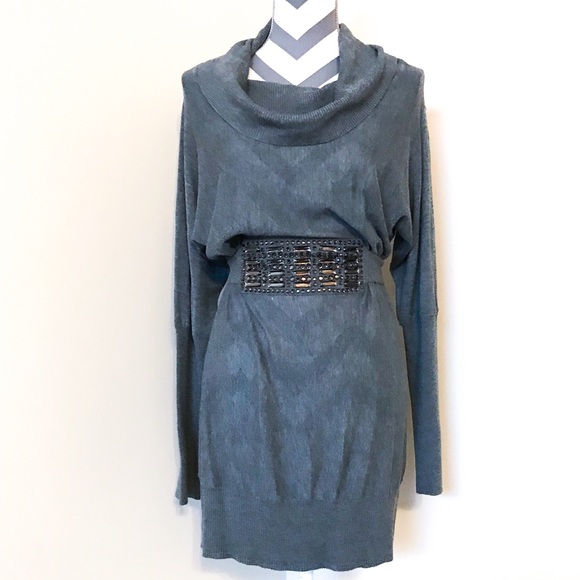 Peppe Peluso Grey Cowlneck Sweater Dress - Picture 2 of 8